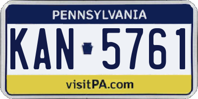PA license plate KAN5761