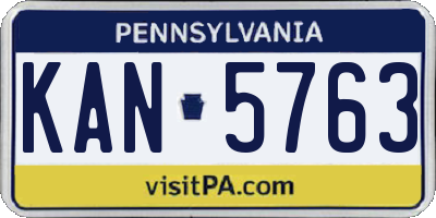 PA license plate KAN5763