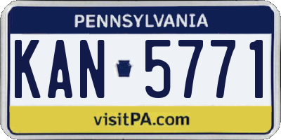 PA license plate KAN5771