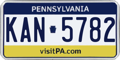 PA license plate KAN5782