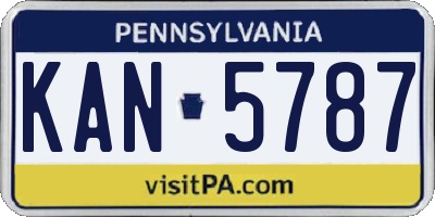 PA license plate KAN5787