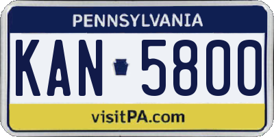 PA license plate KAN5800