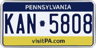 PA license plate KAN5808