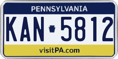 PA license plate KAN5812