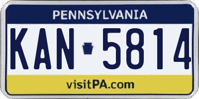 PA license plate KAN5814
