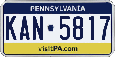 PA license plate KAN5817