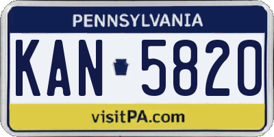 PA license plate KAN5820