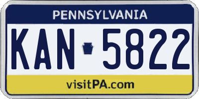 PA license plate KAN5822
