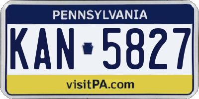 PA license plate KAN5827