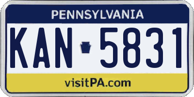 PA license plate KAN5831