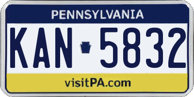 PA license plate KAN5832