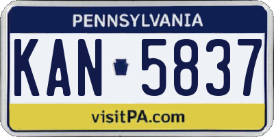 PA license plate KAN5837