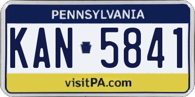 PA license plate KAN5841
