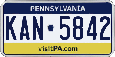 PA license plate KAN5842