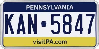 PA license plate KAN5847