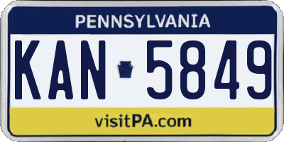 PA license plate KAN5849