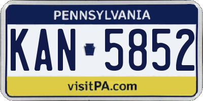 PA license plate KAN5852