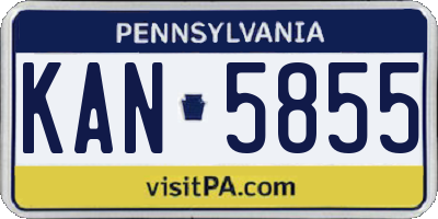 PA license plate KAN5855