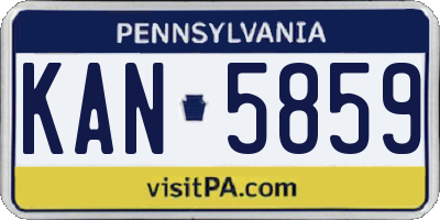 PA license plate KAN5859