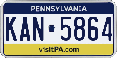 PA license plate KAN5864