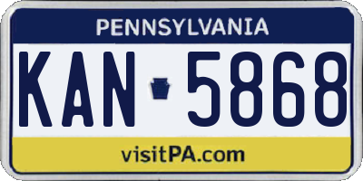 PA license plate KAN5868