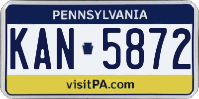 PA license plate KAN5872