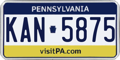 PA license plate KAN5875