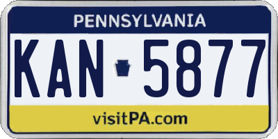 PA license plate KAN5877