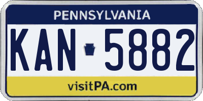PA license plate KAN5882