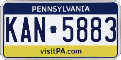 PA license plate KAN5883
