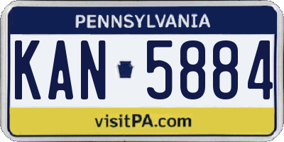PA license plate KAN5884