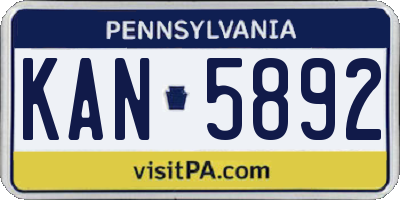 PA license plate KAN5892