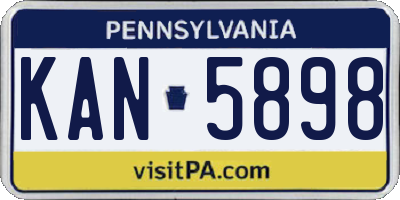 PA license plate KAN5898