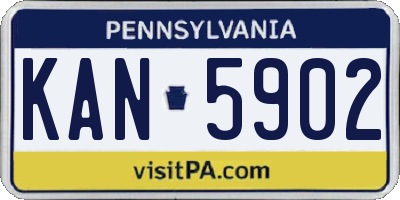 PA license plate KAN5902