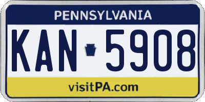 PA license plate KAN5908