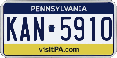 PA license plate KAN5910