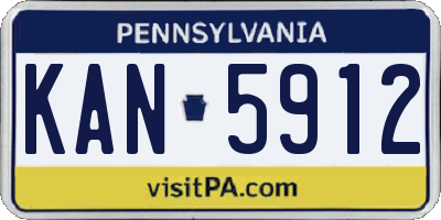 PA license plate KAN5912