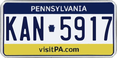 PA license plate KAN5917