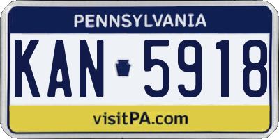 PA license plate KAN5918