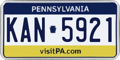 PA license plate KAN5921