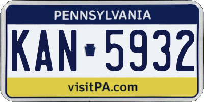 PA license plate KAN5932