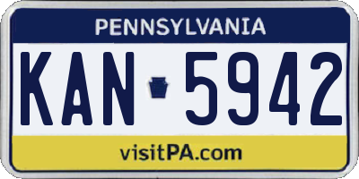 PA license plate KAN5942