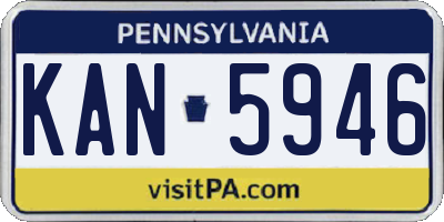 PA license plate KAN5946