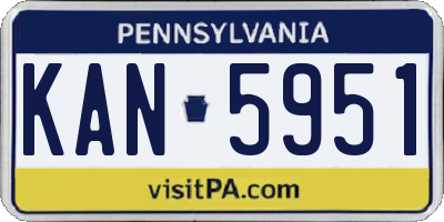 PA license plate KAN5951