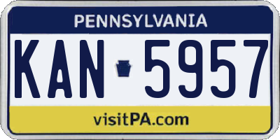 PA license plate KAN5957