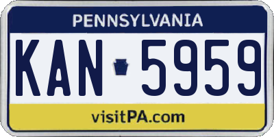 PA license plate KAN5959