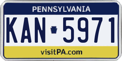 PA license plate KAN5971