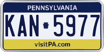 PA license plate KAN5977