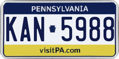 PA license plate KAN5988