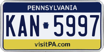 PA license plate KAN5997